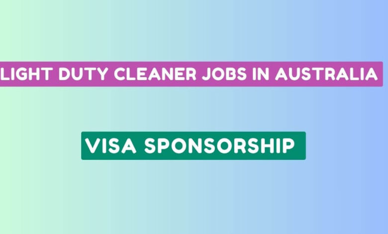 Light Duty Cleaner Jobs in Australia