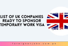 List of UK Companies Ready to Sponsor Temporary Work Visa